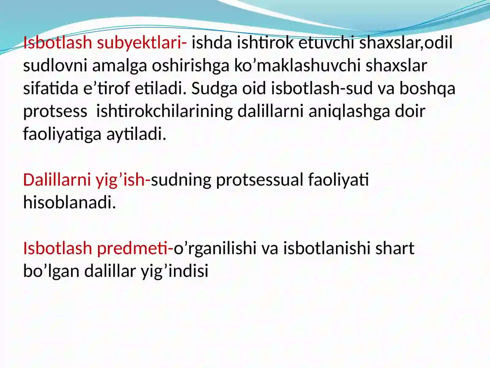 Fuqarolik Protsessida dalillar va isbotlash 4