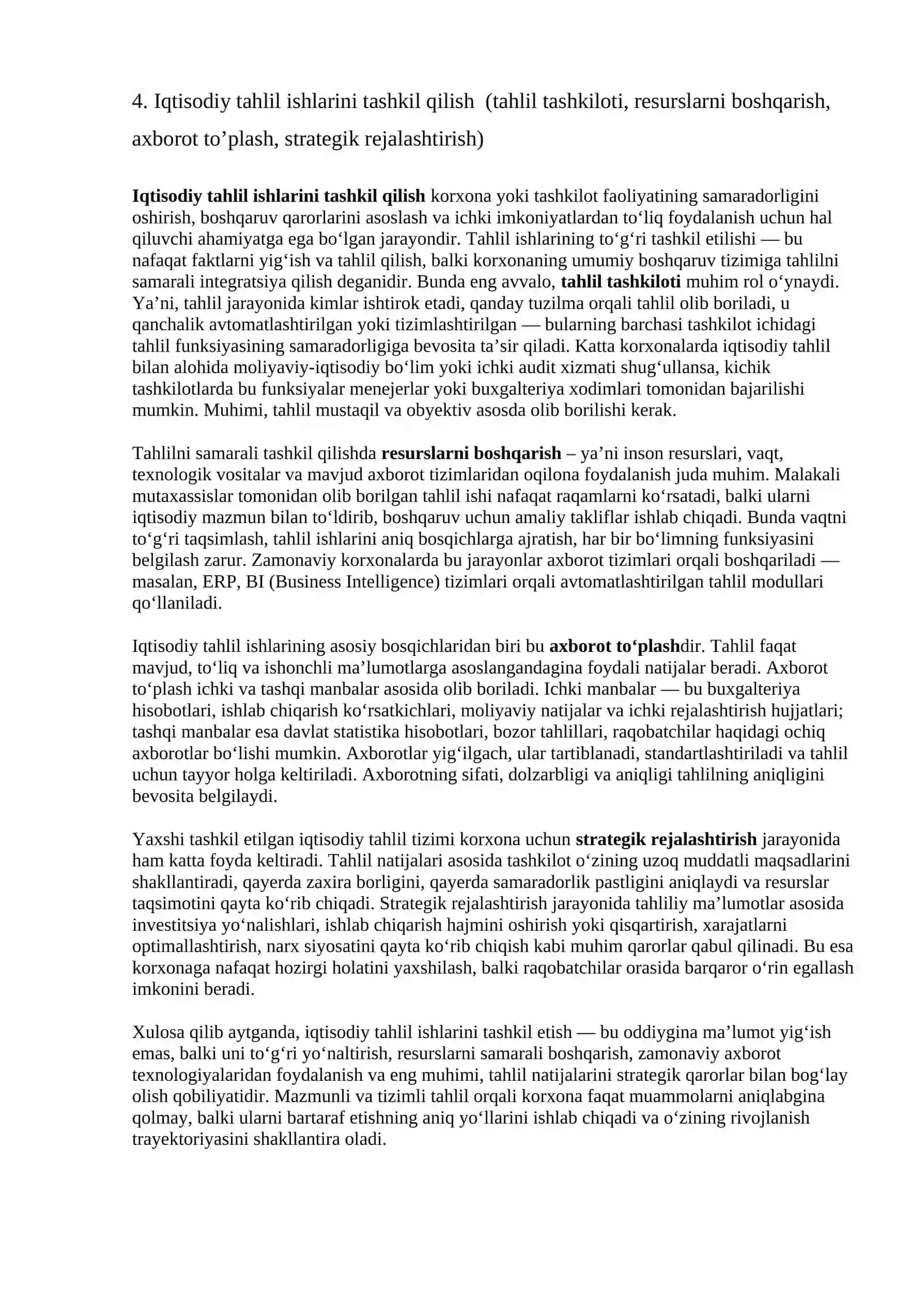 Iqtisodiy tahlilning mazmuni, predmeti va vazifalari 4