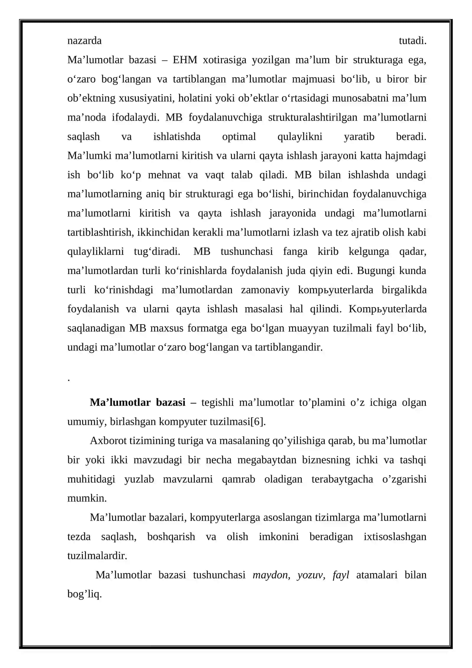 Mantiqiy ma'lumotlar bazasi modeli 4