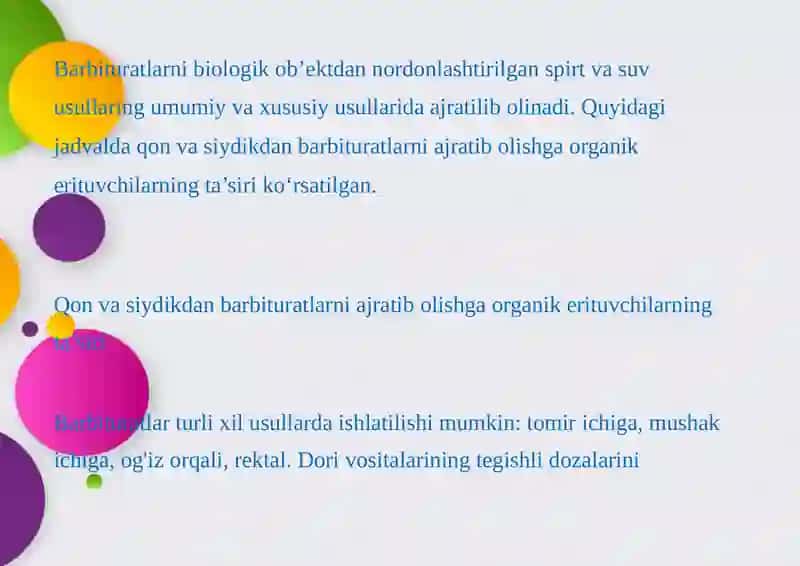 BARBITUR KISLATA VA UNING ASOSIDA OLINGAN DORI VOSITALAR 4