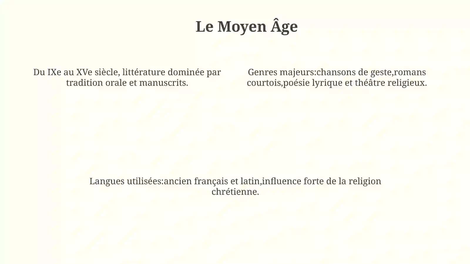Périodisation de lʼhistoire de la littérature française 4