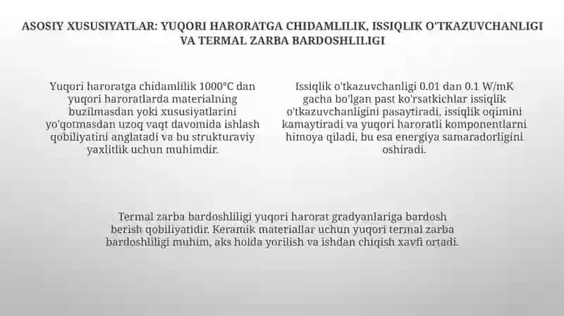 Issiqlik himoyalovchi materiallarning sifati uchun qoyiladigan talablar 4