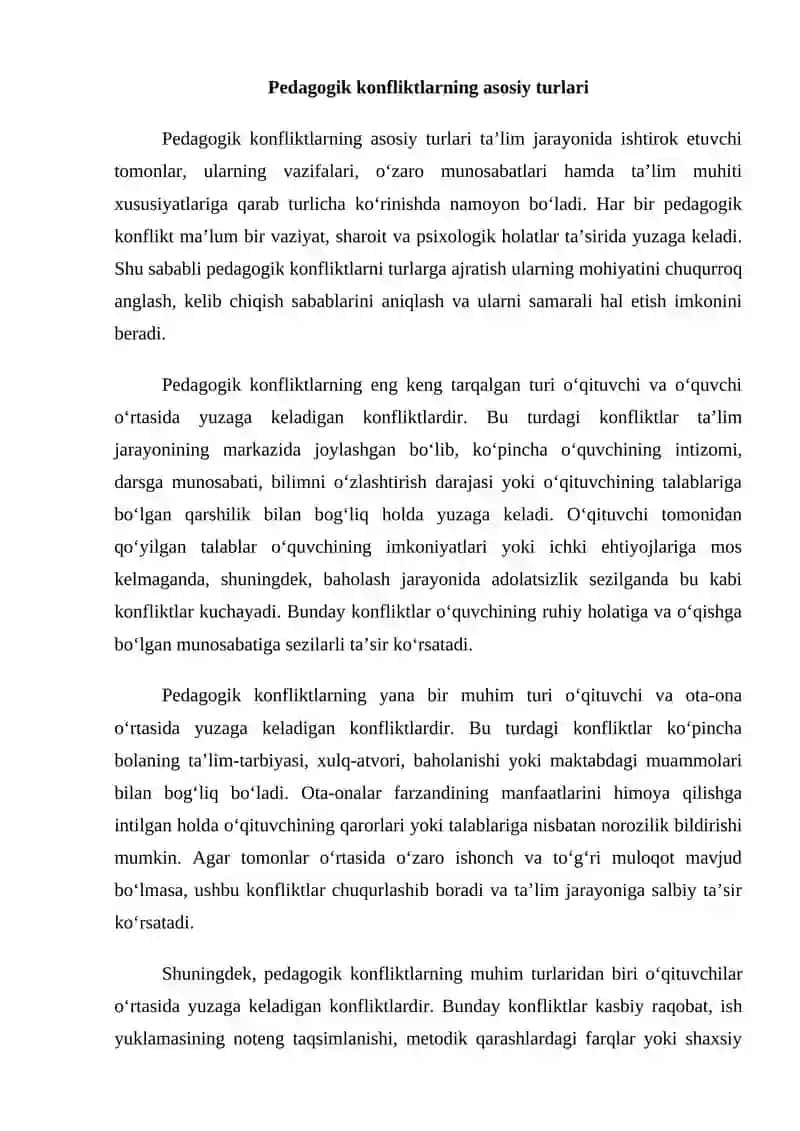 Pedagogik konfliktlarning turlari 4