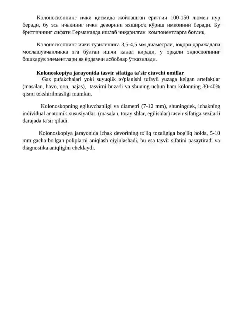Kolonoskop optik tizimi 4