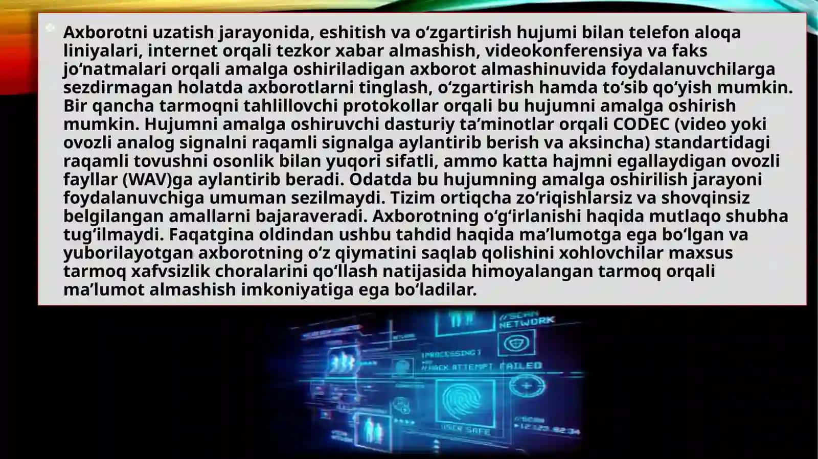 Tarmoq xavfsizligini ta'minlash vositalari 4