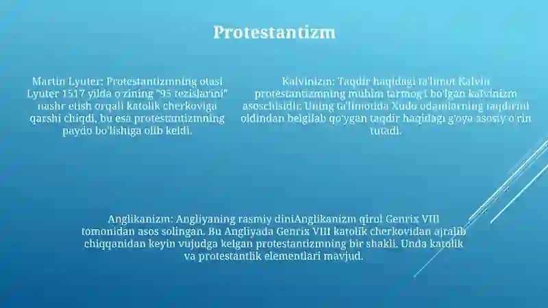 Xristianlikdagi Oqimlar 4