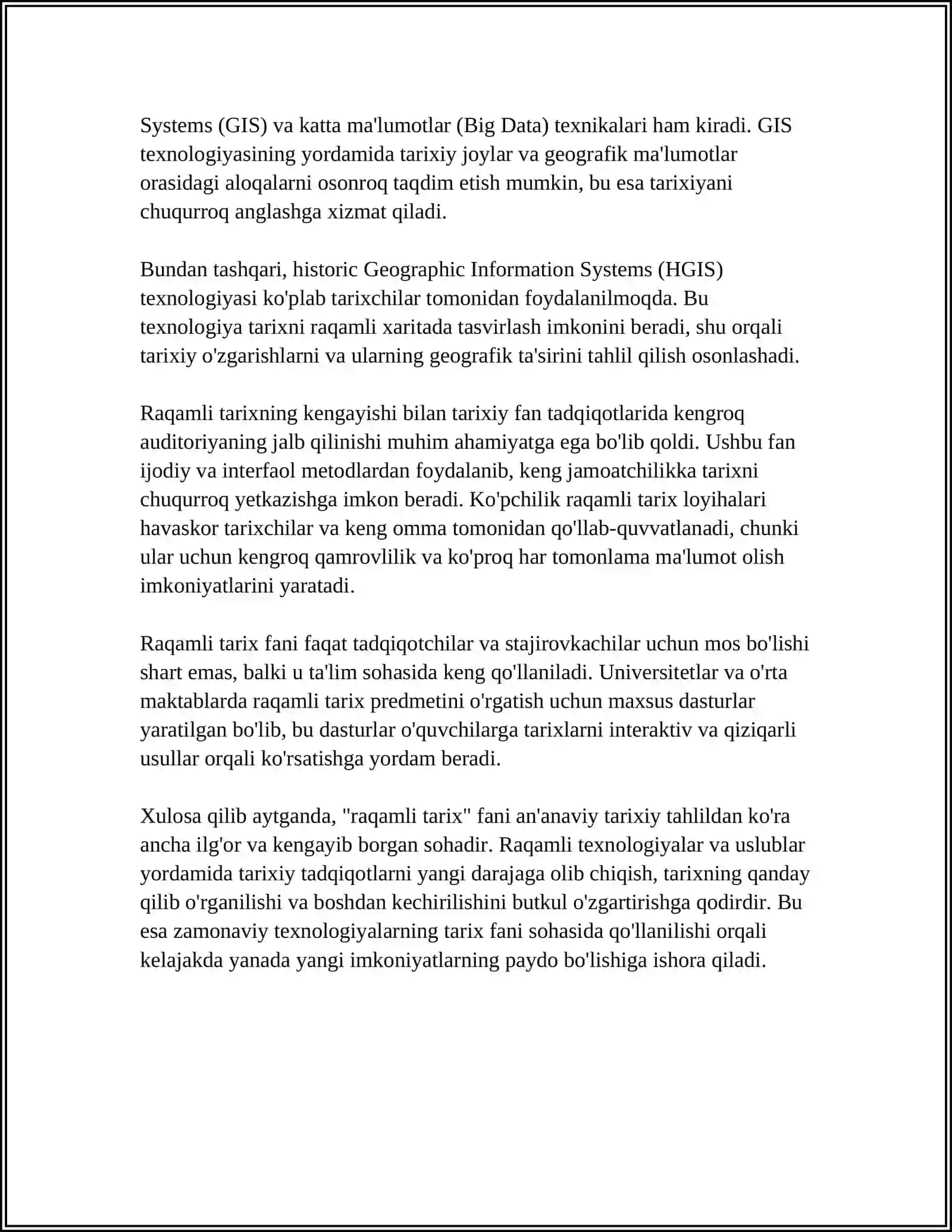 RAQAMLI TARIX FANINING SHAKLLANISHI VA TARAQQIYOTI 4