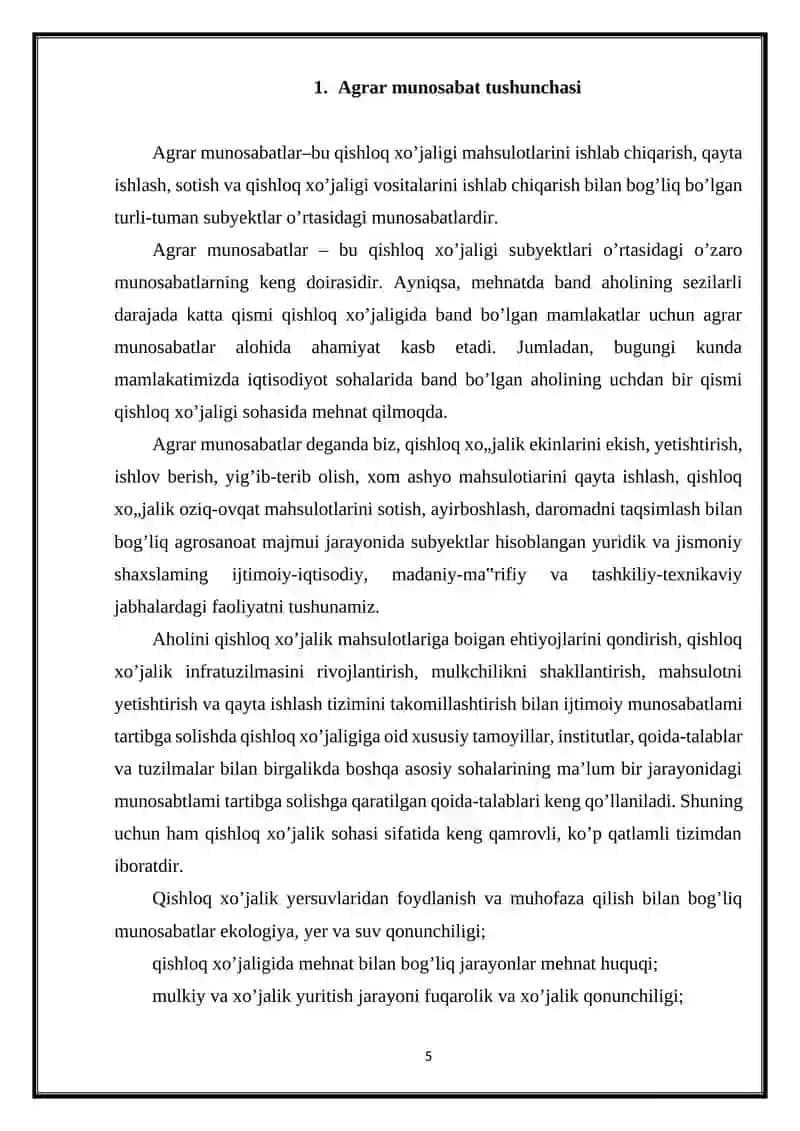 Agrar munosabatlar va ularning oʻziga xos xususiyatlari 4