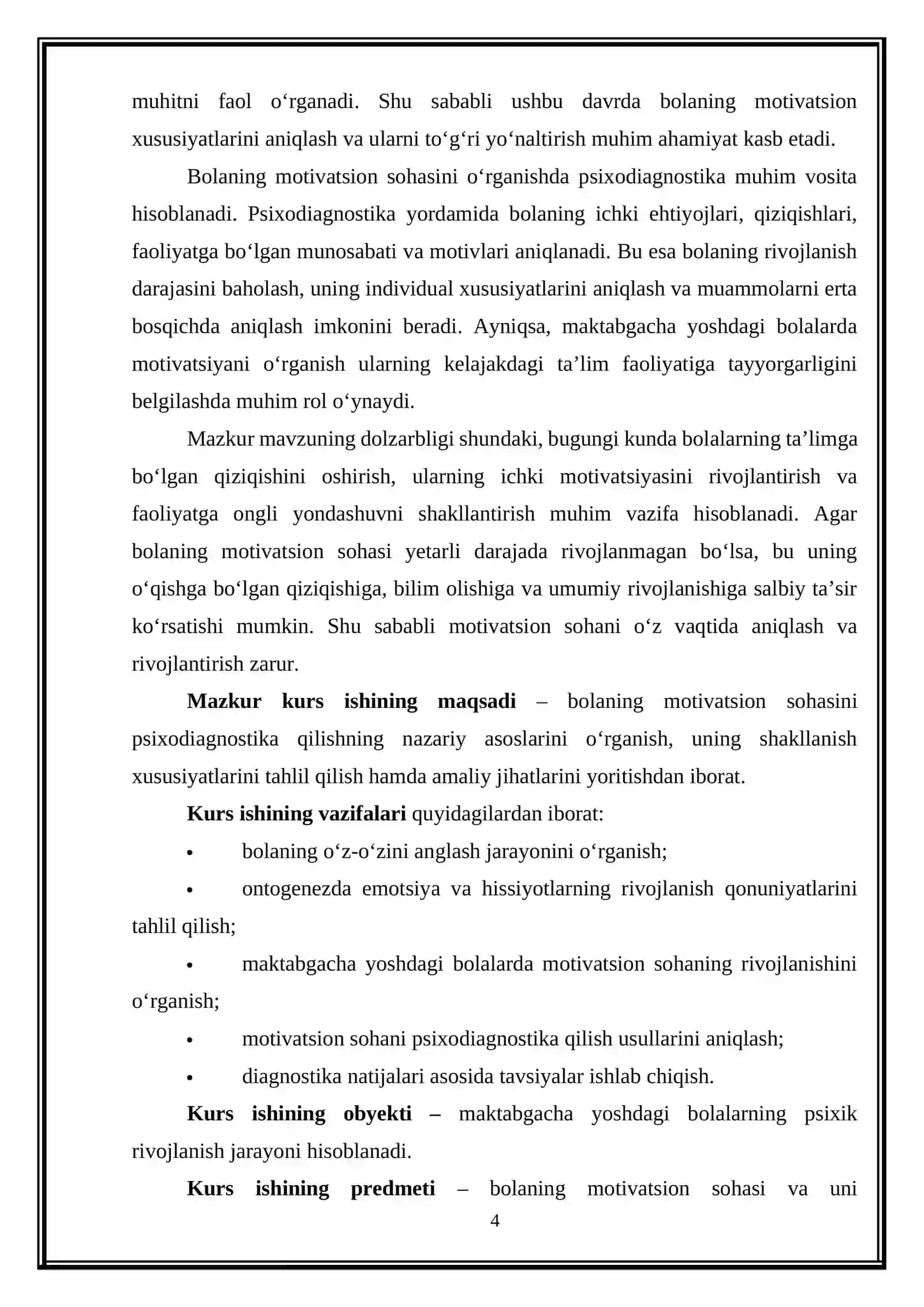 BOLANING MATIVATSION SOHASINING PSIXODIAGNOSTIKASI 4