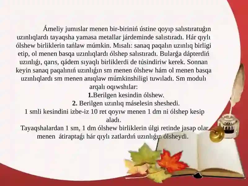 Muǵdarlardı úles, ólshew birlikleriniń arasındaǵı baylanıslılıqlar 4