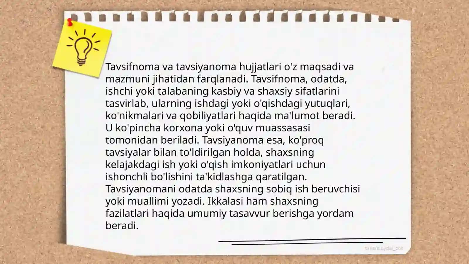 Tavsifnoma,tavsiyanoma va ularning uziga xos xususiyatlari 4