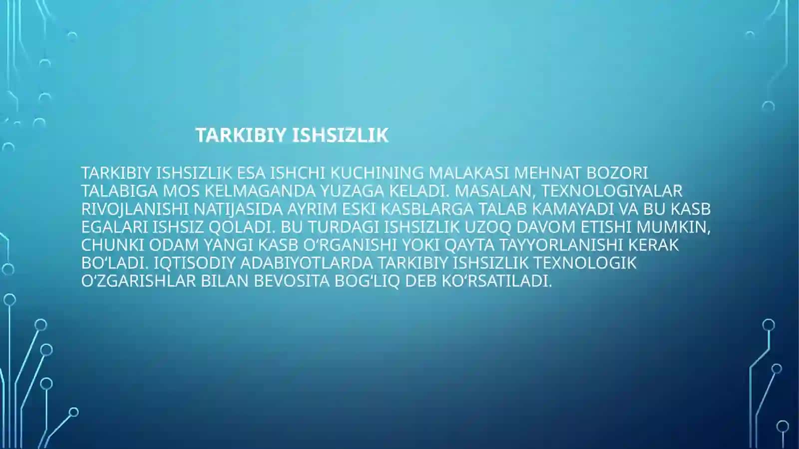 Ishsizlikning friksion va tarkibiy turlari 4