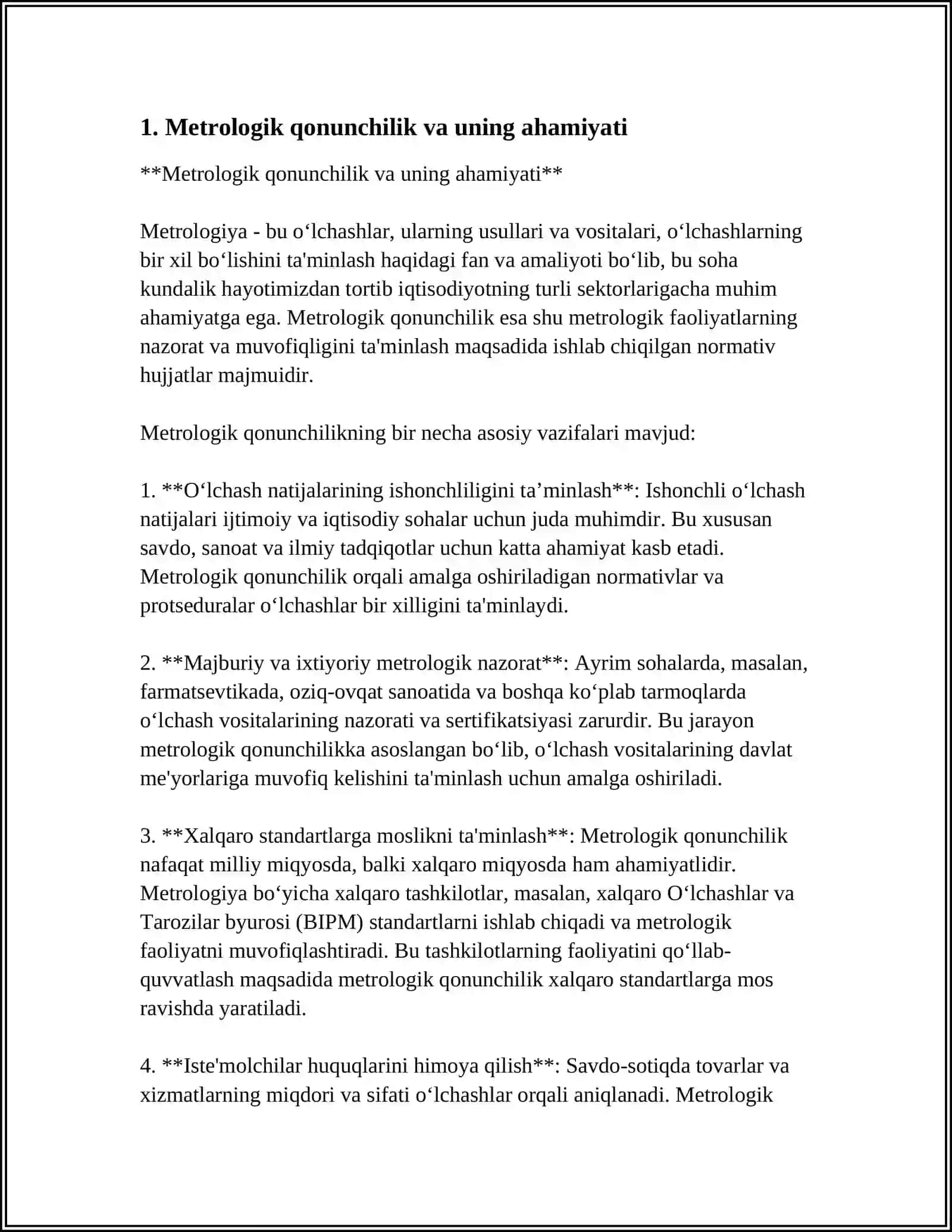 O'ZBEKISTON RESPUBLIKASIDA METROLOGIK FAOLIYATINING QONUNIY ASOSLARI 4