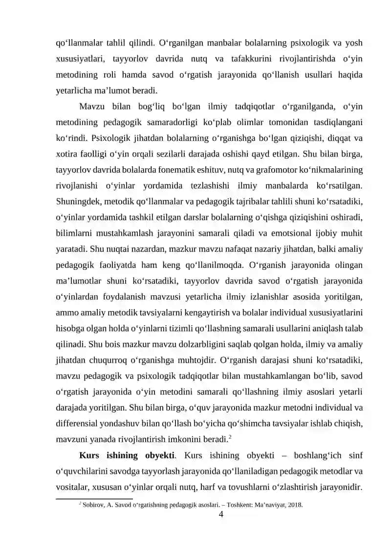 Savod o'rgatish tayyorlov davrida o'yinlardan foydalanish 4