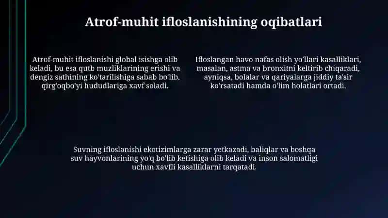 Atrof-muhit ifloslanishining sabablari 4