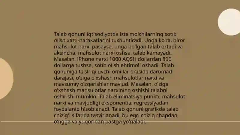Talab va taklif nazariyasi 4