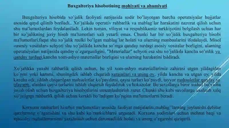 Buxgalteriya hisobini tashkil etishning nazariy va uslubiy asoslar 4