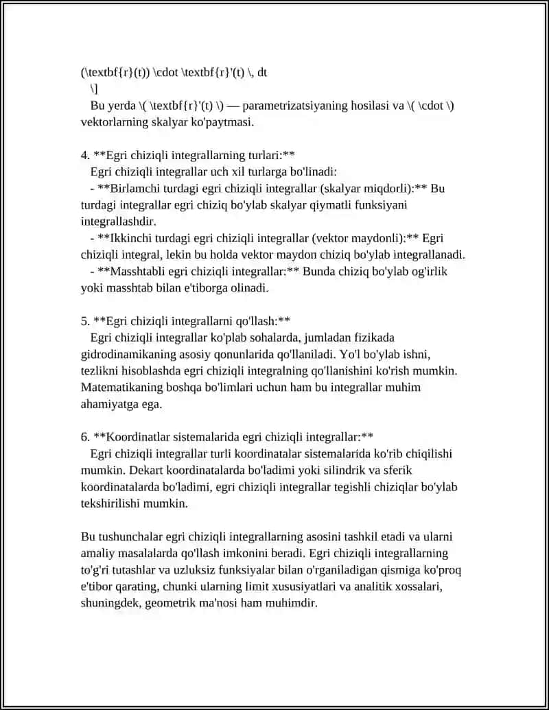 EGRI CHIZIQLI INTEGRALLAR 4