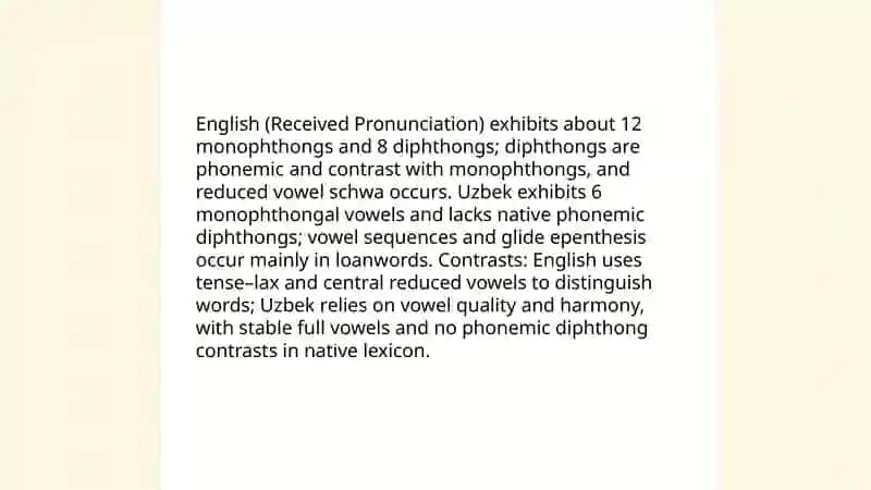 Comparison of English and Uzbek vowels 4