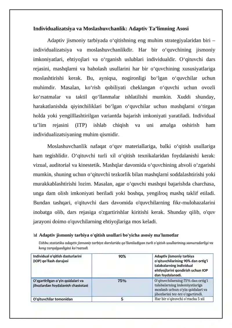 Adaptiv jismoniy tarbiyada o'qitish strategiyalari 4