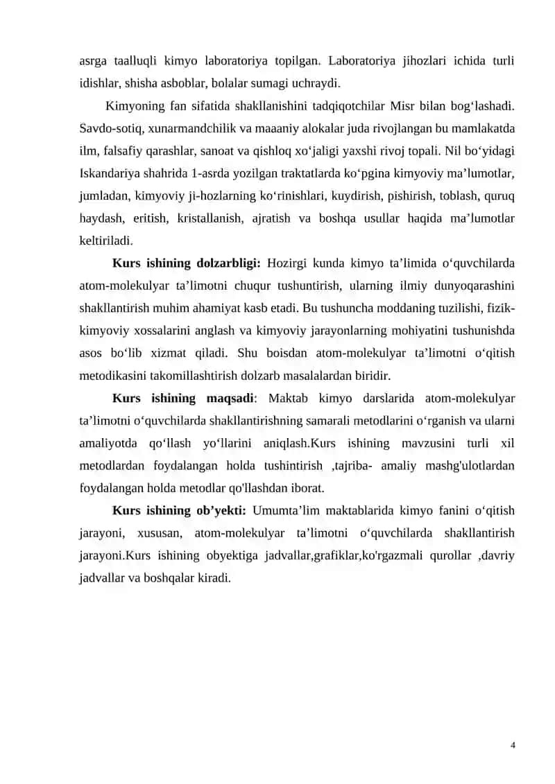 Maktabda Atom-molekulyar taʼlimotni o'quvchilarda shakllantirish metodikasi 4