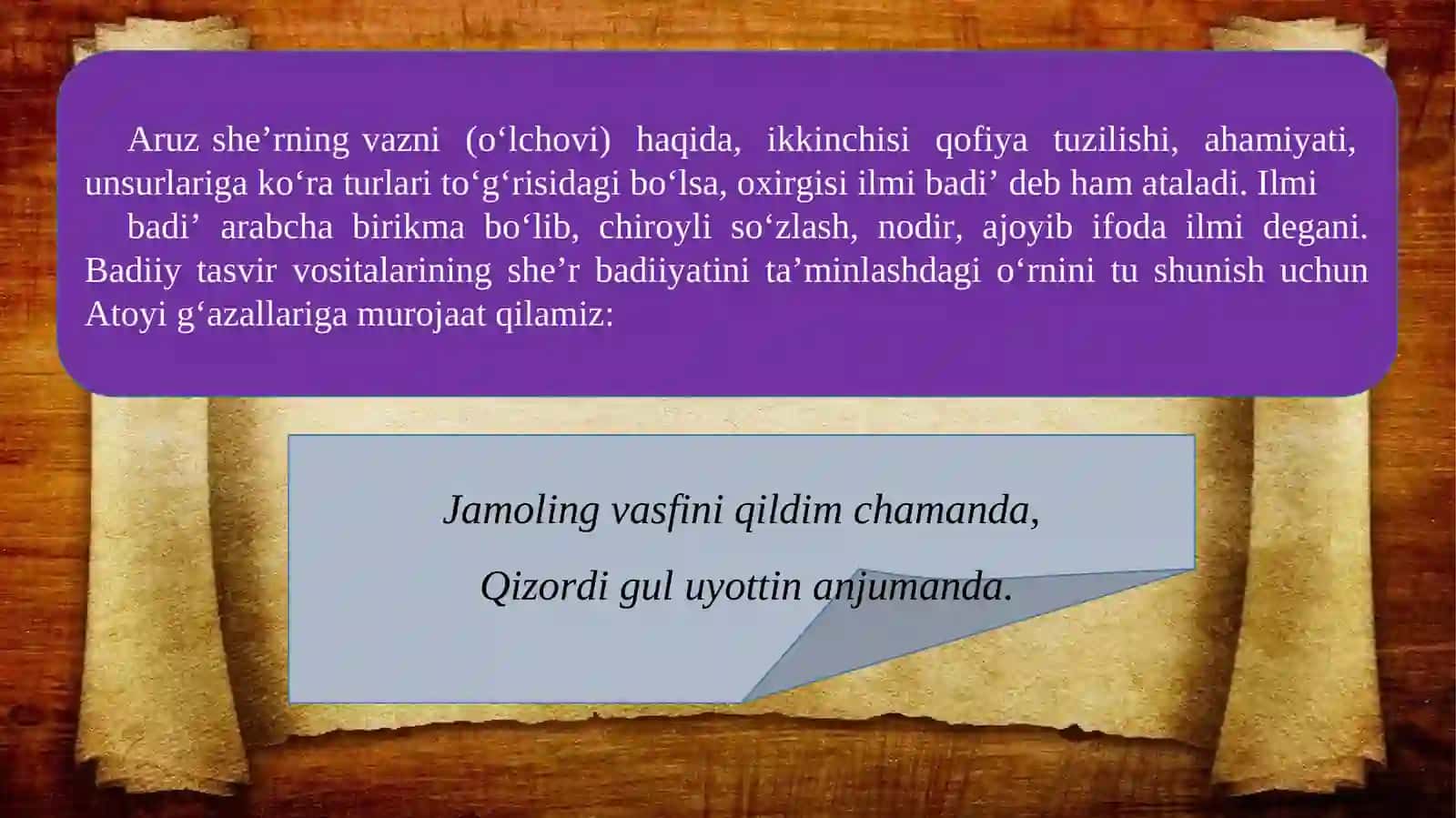 9-sinf G'azalda Badiiy tasvir vositasining o'rni 4