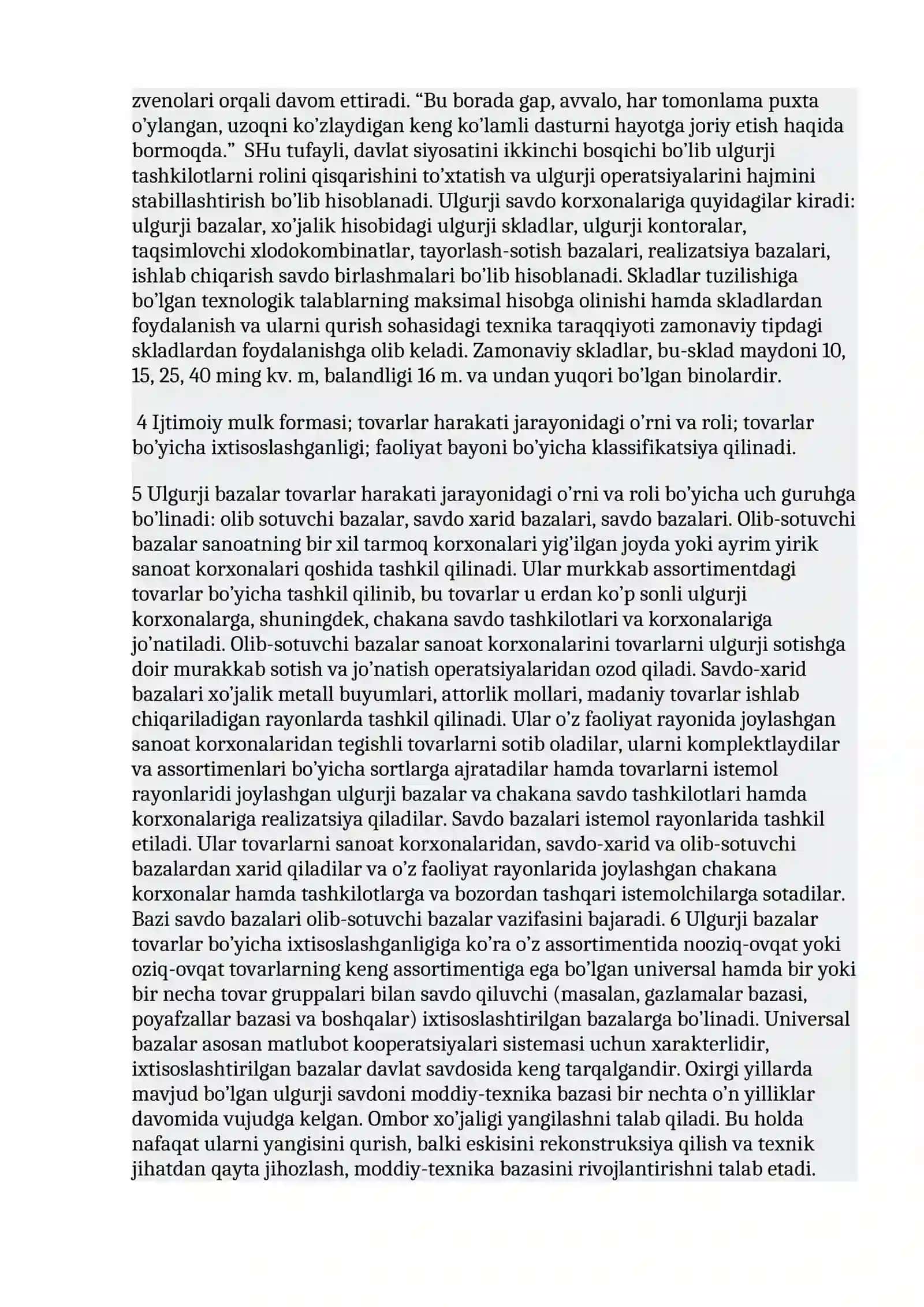 Ulgurji savdoni rivojlantirishda marketing tamoyillaridan foydalanish 4