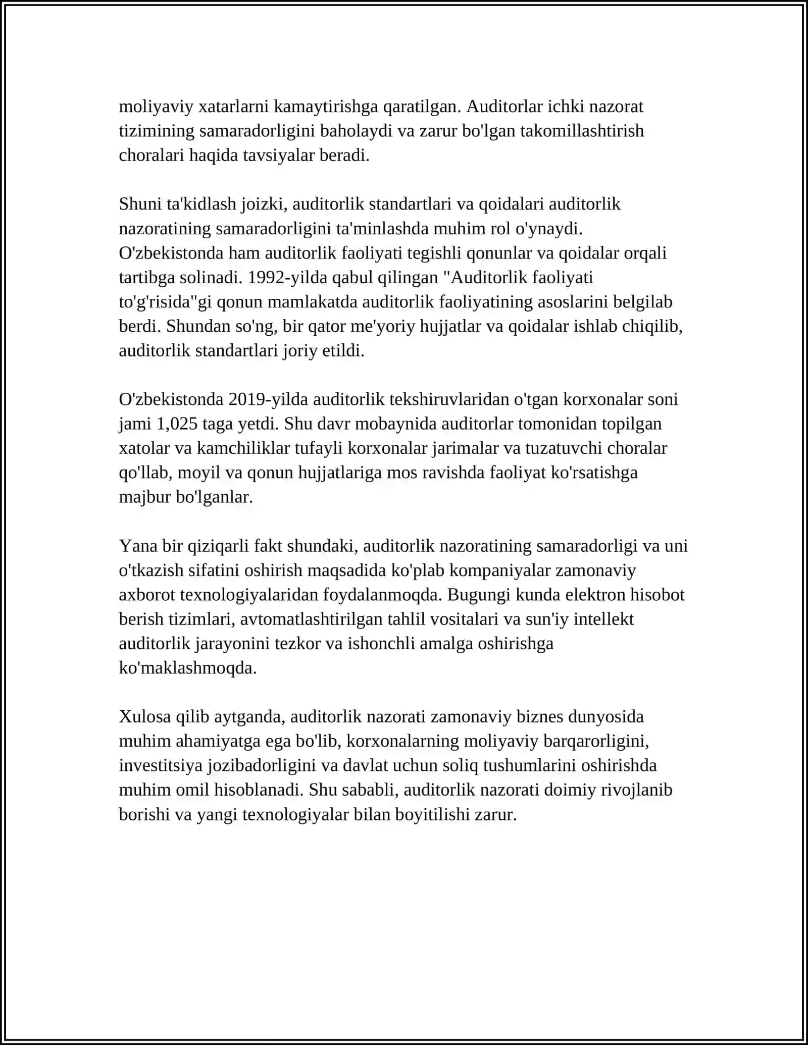 AUDITORLARNI TARTIBGA SOLISH SABABLARI VA MEXANIZMLARI 4