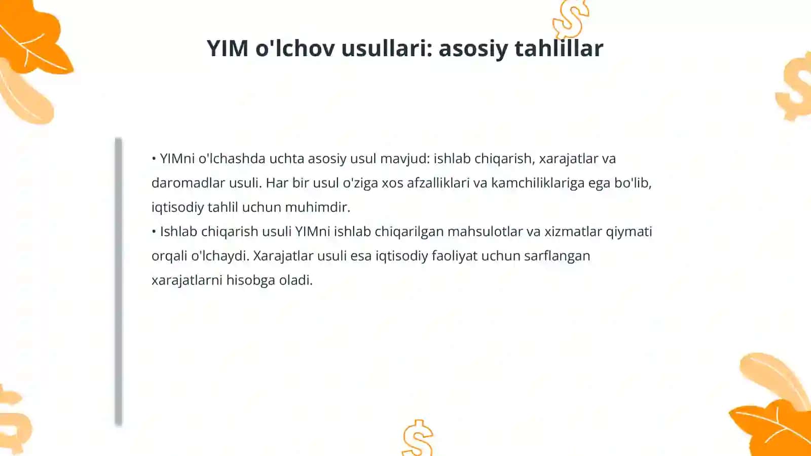 YIM va uning o'lchov usullari 4