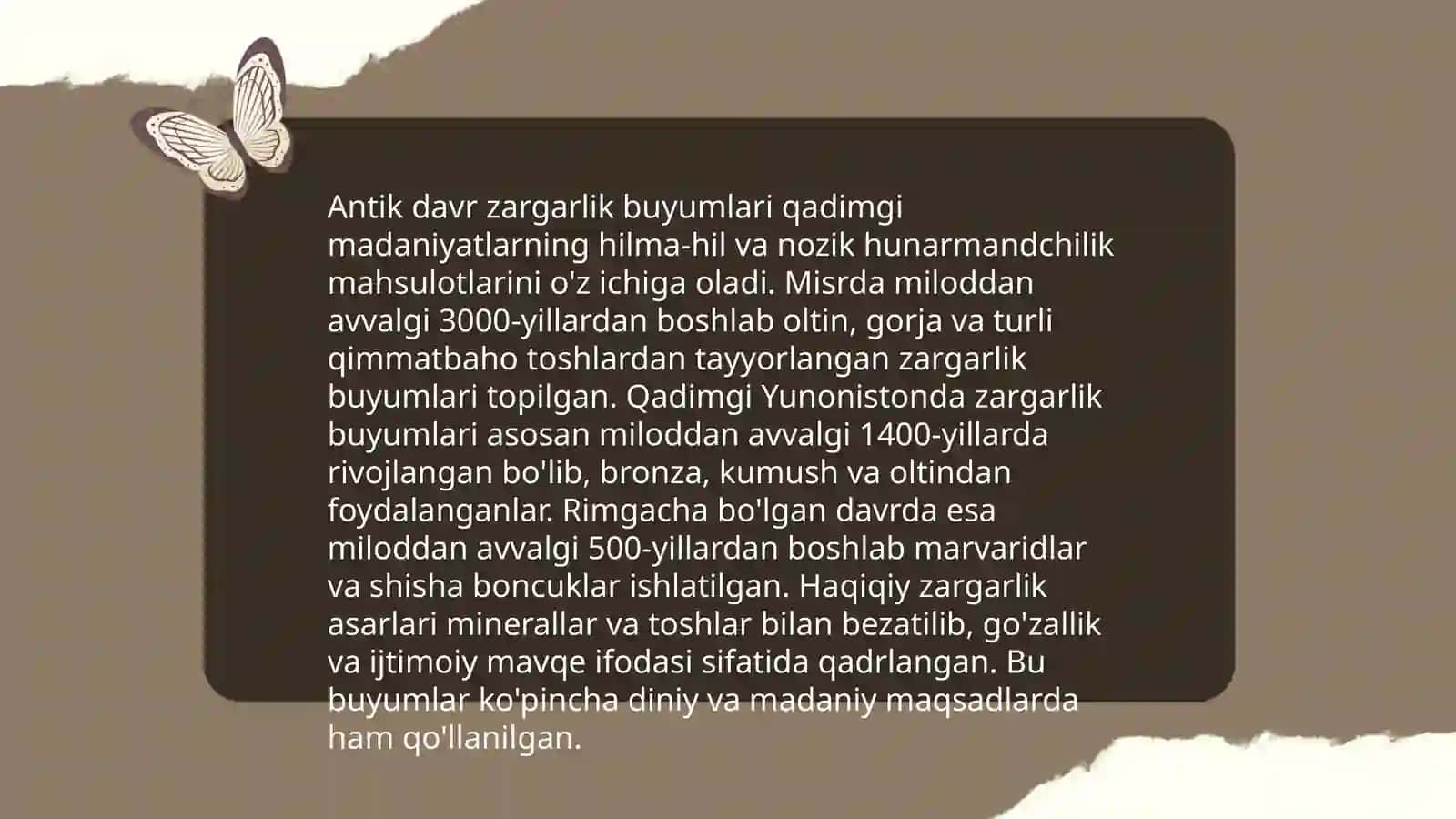 Oʻzbekiston zargarlik sanʼati tarixi 4