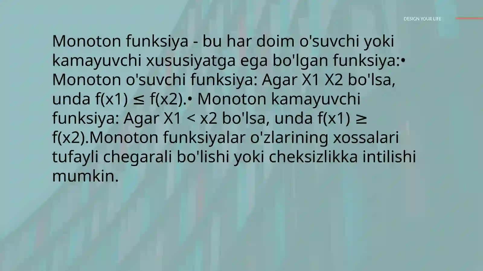 Natural argumentli monoton funksiyaning limiti.Umumiy holda monoton funksiya limiti. 4