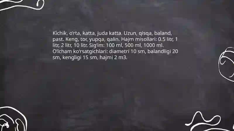 Sifatlarga misollar 4