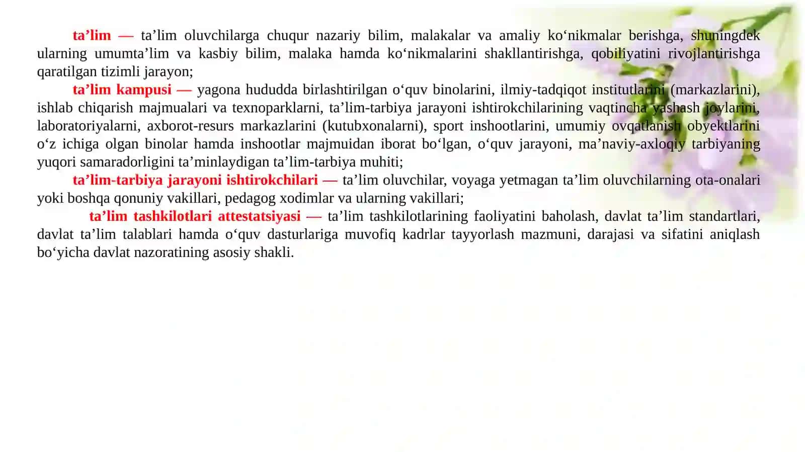 Boshlang’ich va umumiy o’rta ta’limning davlat boshqar uvi 4