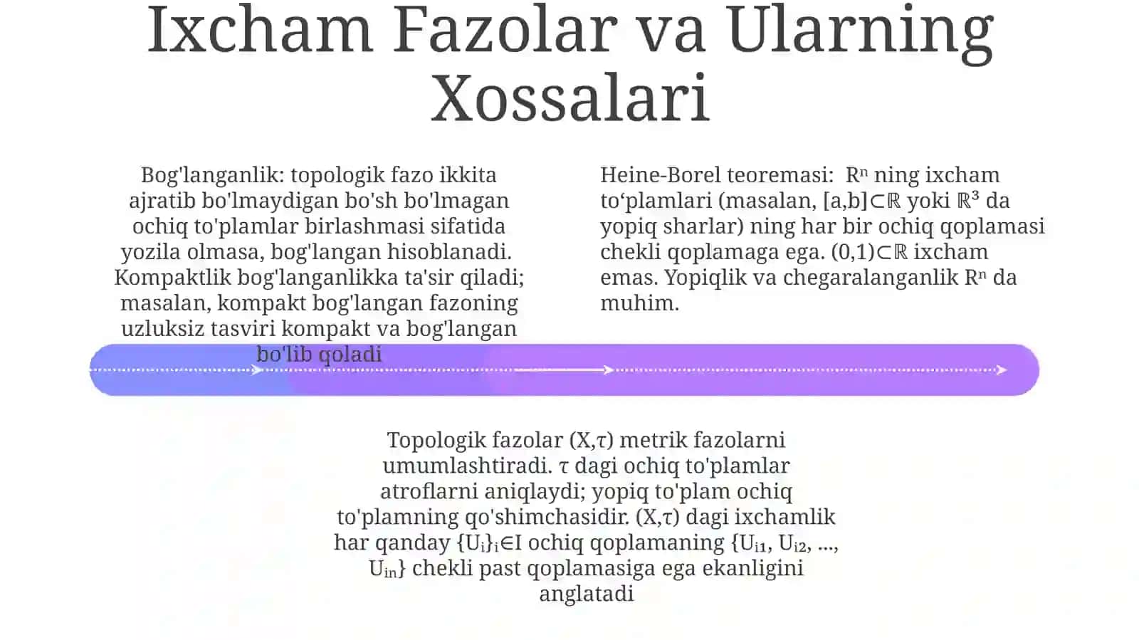 Topologik fazolar va ularning xossalari. Ochiq va yopiq to'plamlar 4