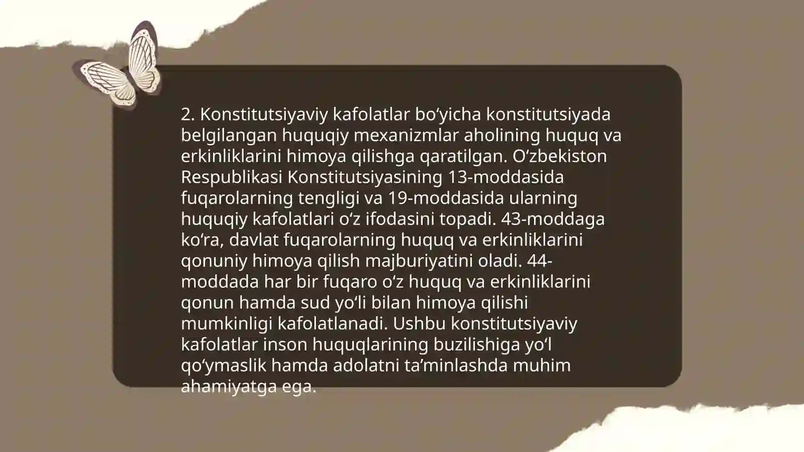 Oʻzbekistonda inson huquqlari va erkinliklari kafolatining yaratilishi 4