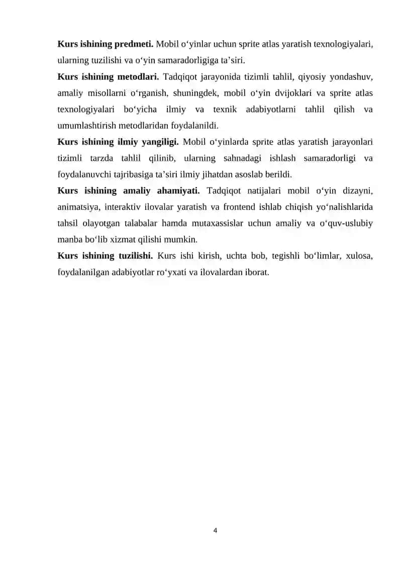 Mobil o‘yinlar uchun sprite atlas yaratish texnologiyasi 4
