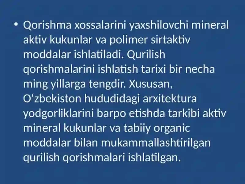 Qurilish qorismalarining turlari 4