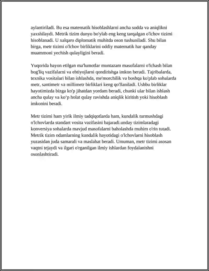 O'lchov birliklari: metr, santimetr va millimetr 4