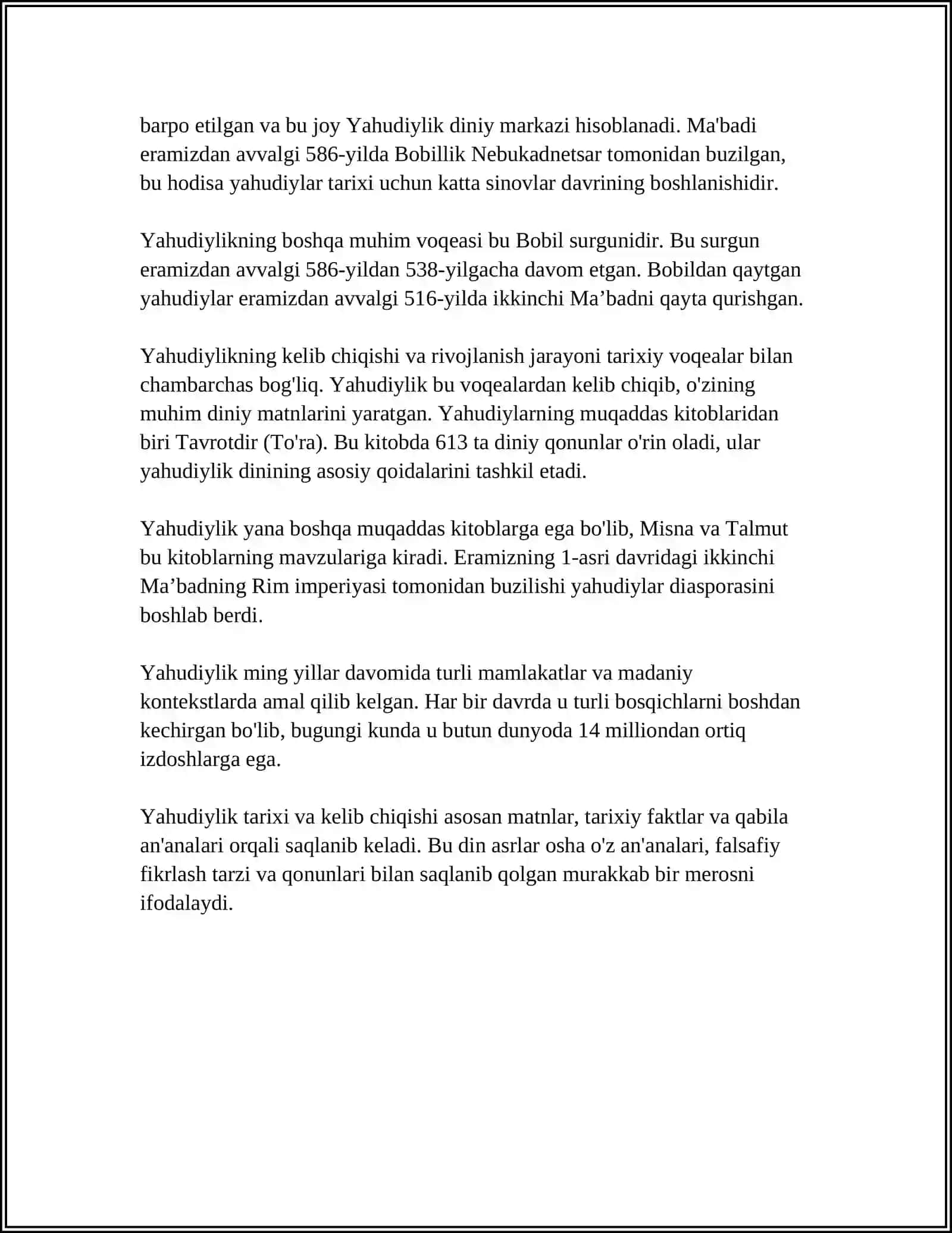 YAXUDIYLIK TAʼLIMOT VA MUQADDAS KITOBI 4