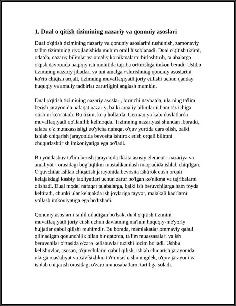 PROFESSIONAL TA’LIMGA DUAL O‘QITISH TIZIMINI TATBIQ ETISH ISTIQBOLLARI 4