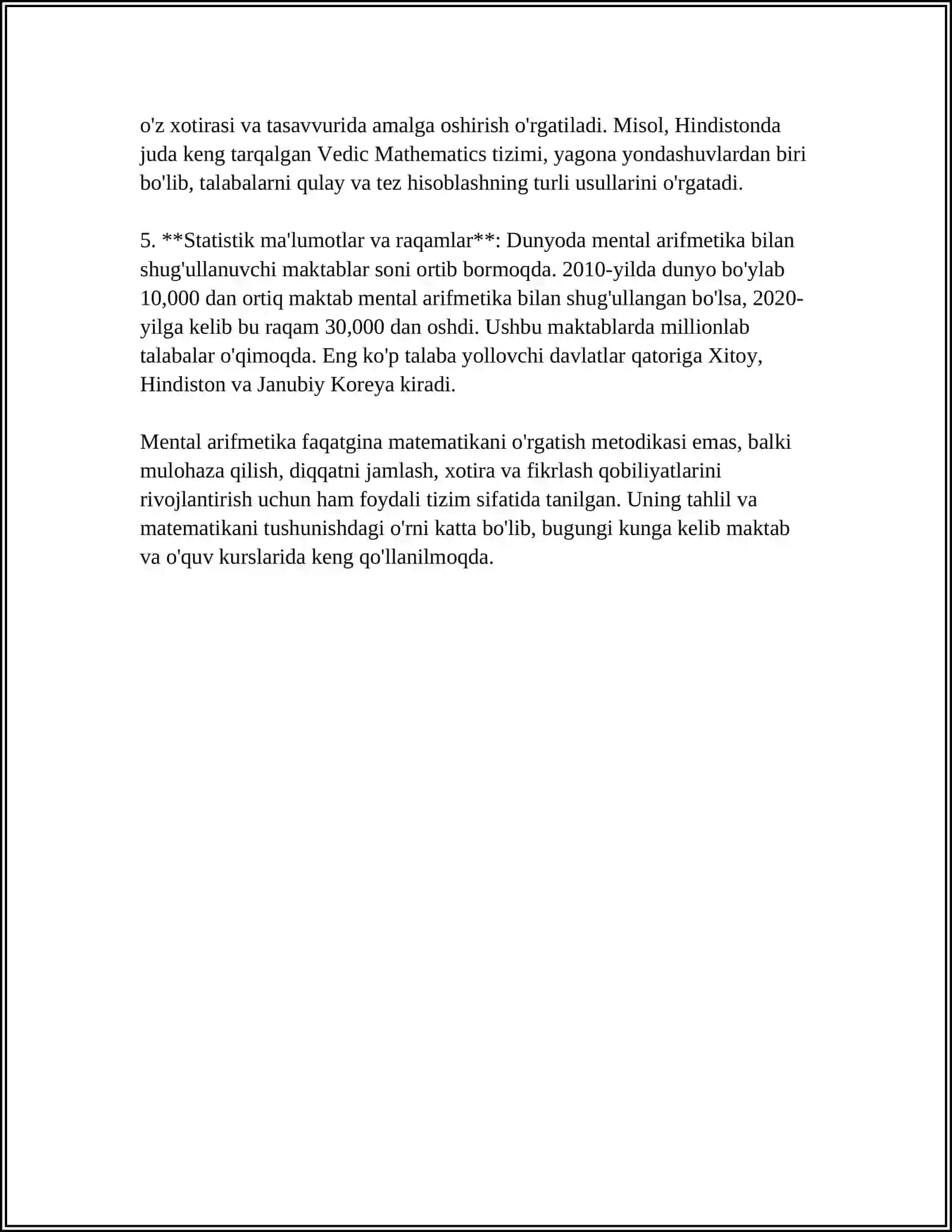 MENTAL ARIFMETIKANING BOLA FIKIRLASHINI RIVOJLANTIRISHDAGI O'RNI 4
