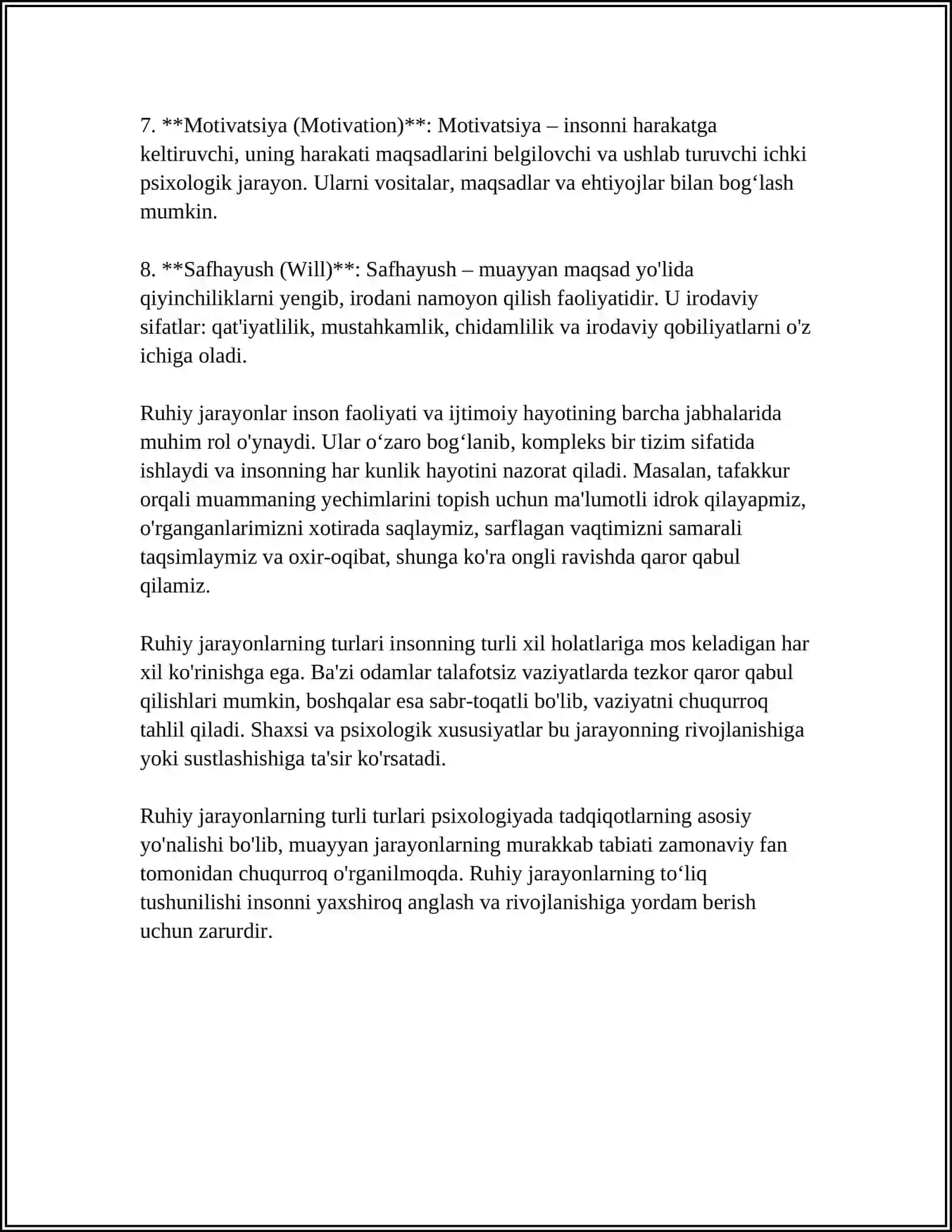 RUHIY JARAYONLAR, ONG VA UNING XSUSIYATLARI, ONG FAOLIYATINING PATALOGIYASI 4