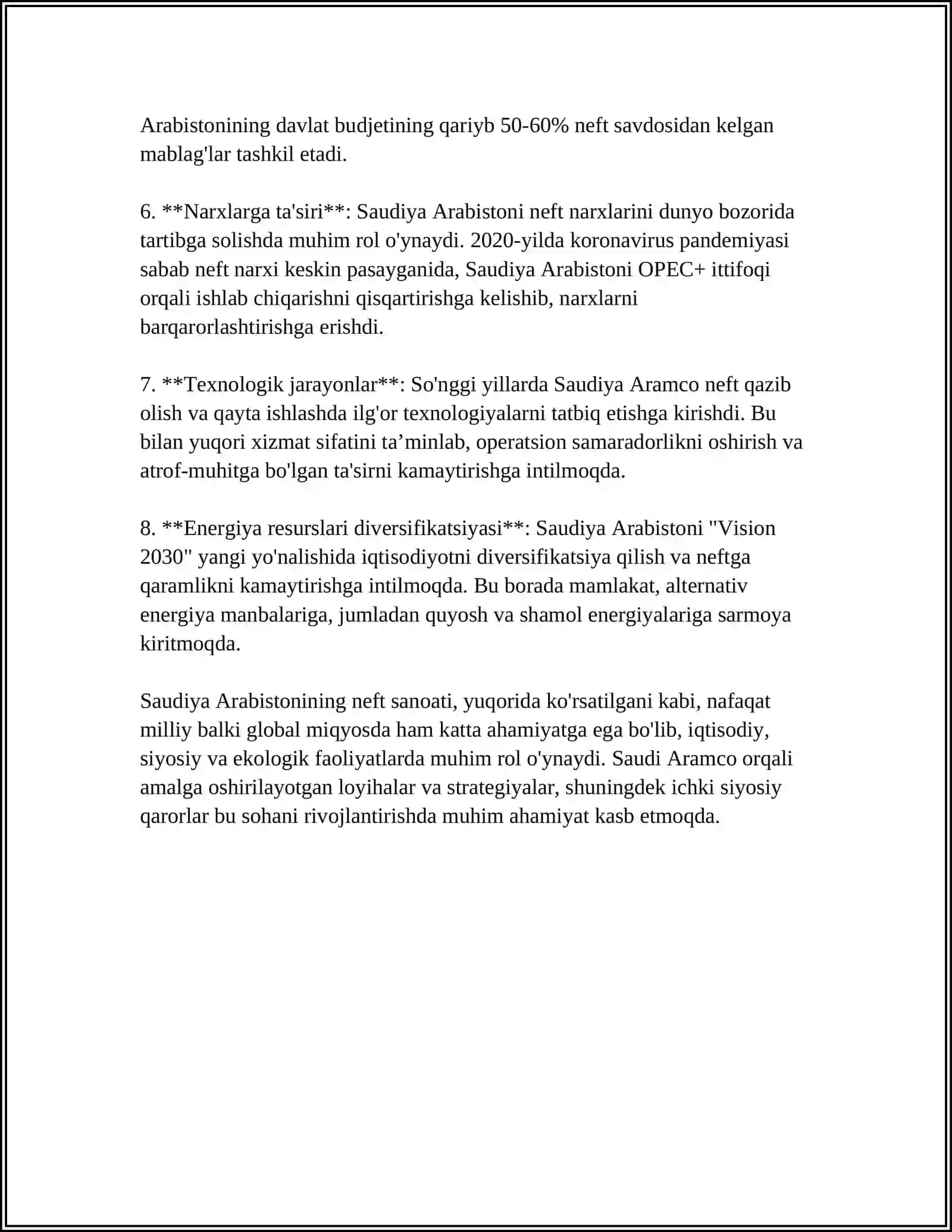 SAUDIYA ARABISTONI IQTISODIYOTI HAQIDA 4