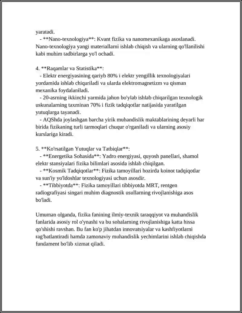 ILMIY TEXNIK TARAQQIYOTNING RIVOJLANISHIDA FIZIKANING O'RNI 4
