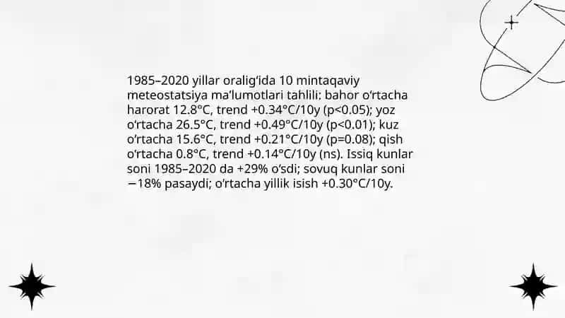 Qoraqalpog‘istonda atmosfera resurslarining ozgarishi mintaqaviy meteostaciya malumotlari 4