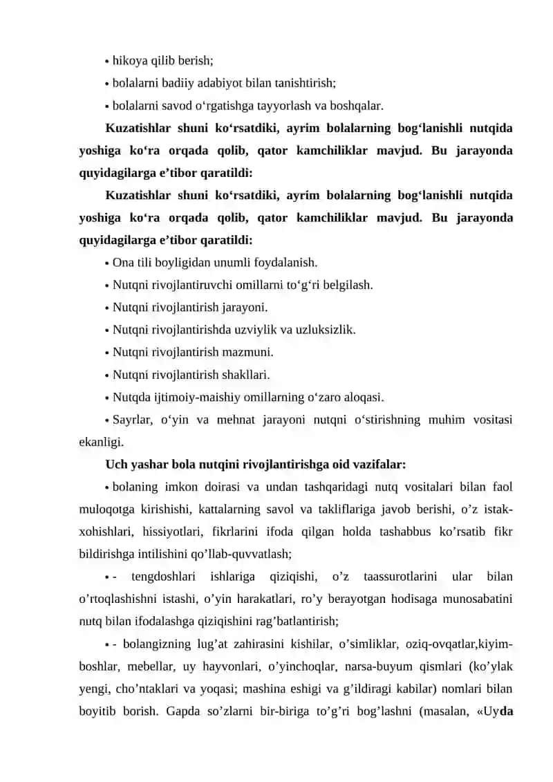 MAKTABGACHA KATTA YOSHDAGI BOLALAR NUTQINI O'STIRISHNING VAZIFALARI, METODLARI VA VOSITALARI. 4