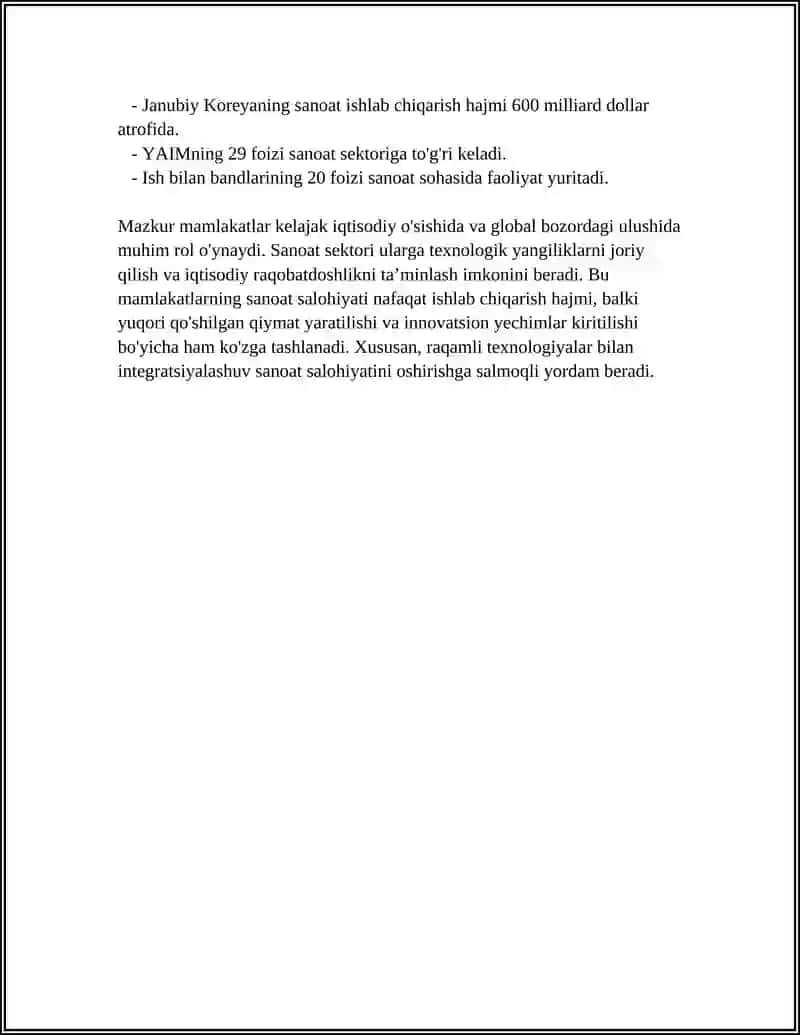 Tayanch Mamlakatlarining Jahon Iqtisodiyotida Tutgan O'rni 4