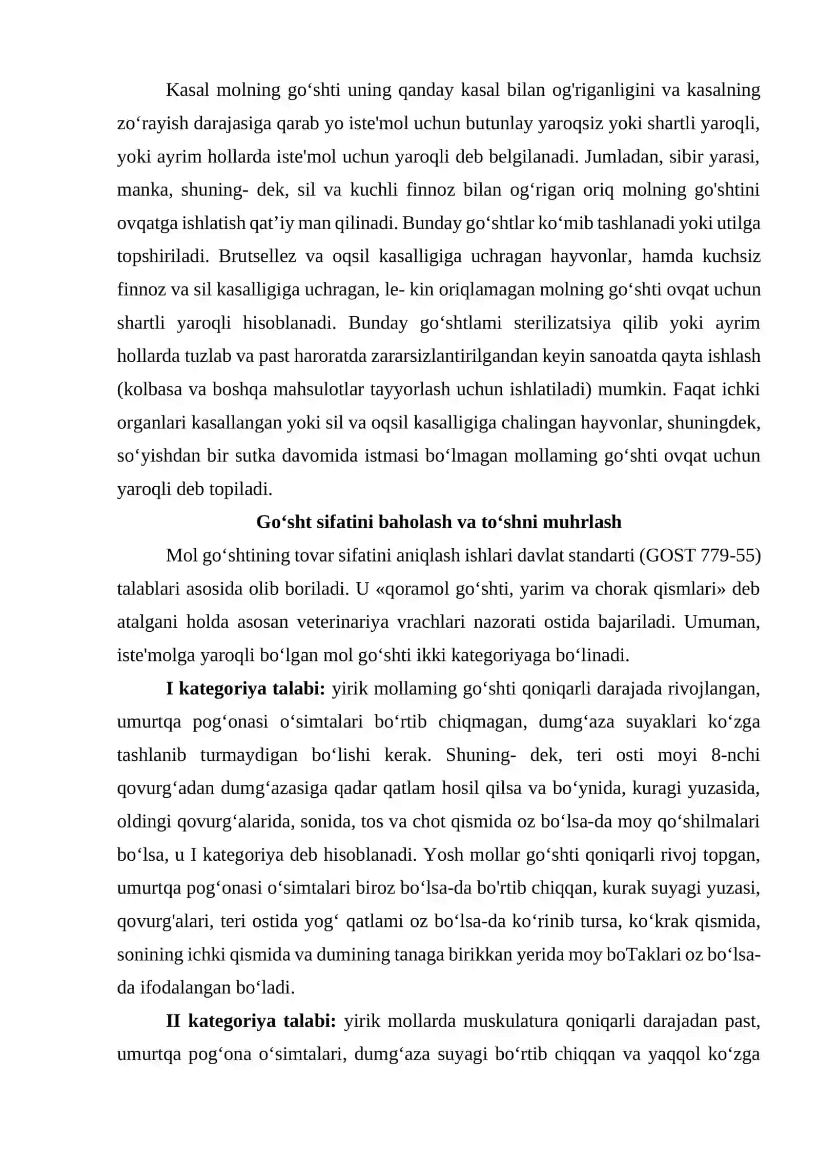 Qoramol, yirik va mayda mollarni so‘yish texnologik sxemasi 4