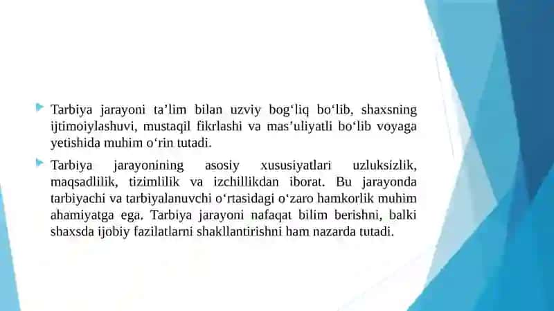 TARBIYA JARAYONI TARBIYANING UMUMIY METODLARI 4