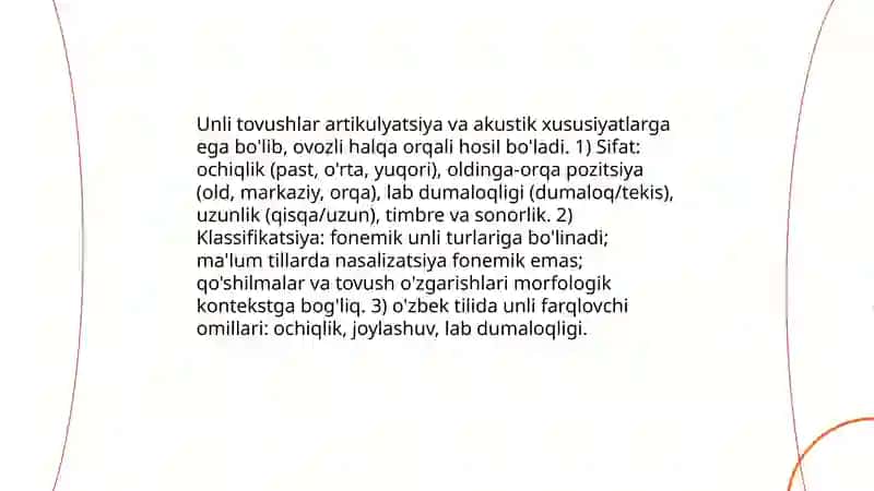 Tilning fonetik vositalari 4